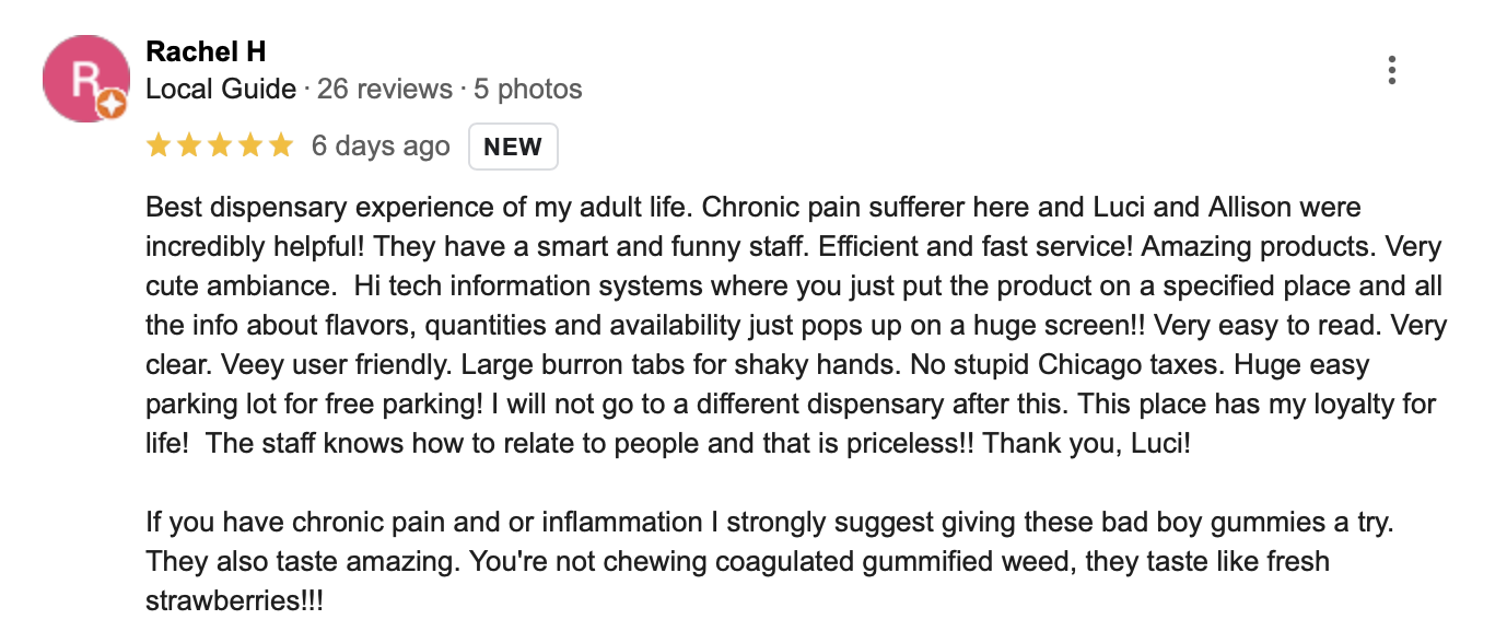 Positive cannabis retail experience review